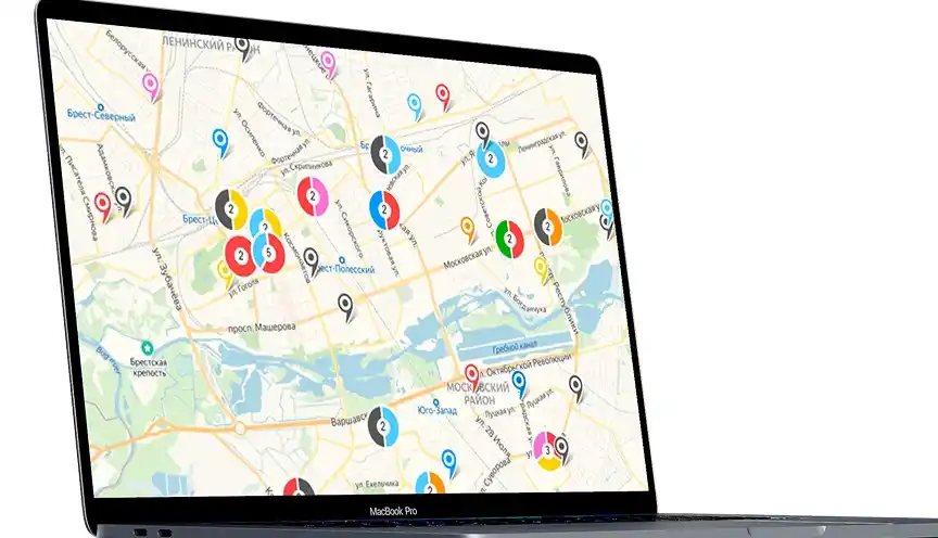 Screenshot of geovisualization system interface