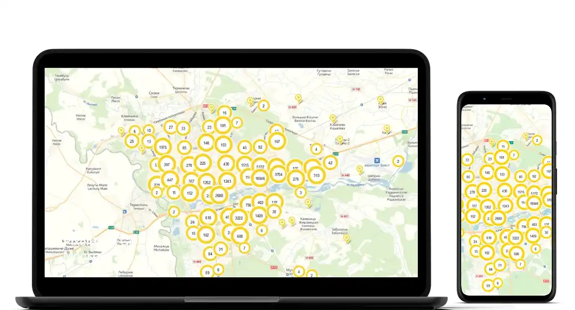 Screenshot of geovisualization system interface