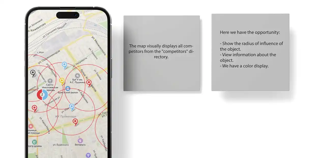 Screenshot of geovisualization system interface